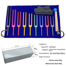 Load image into Gallery viewer, Solfeggio Tuning Fork Set, 9-Color Aluminum Alloy