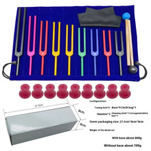 Load image into Gallery viewer, Solfeggio Tuning Fork Set, 9-Color Aluminum Alloy