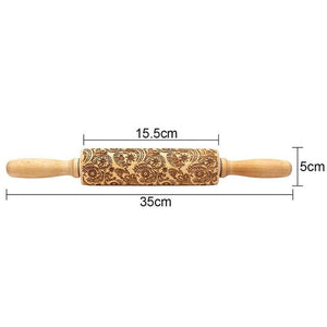 New Embossing Wooden Rolling Pin