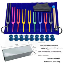 Load image into Gallery viewer, Solfeggio Tuning Fork Set, 9-Color Aluminum Alloy
