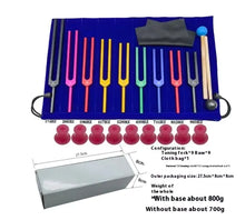 Load image into Gallery viewer, Solfeggio Tuning Fork Set, 9-Color Aluminum Alloy
