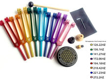 Load image into Gallery viewer, 8 piece Weighted Alloy Chakra Tuning Fork Set
