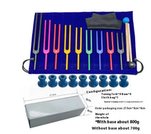 Load image into Gallery viewer, Solfeggio Tuning Fork Set, 9-Color Aluminum Alloy

