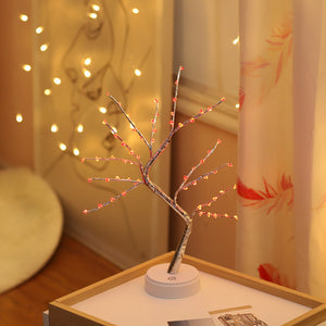 LED USB Fire Tree Light Copper Wire Table Lamps Night Light